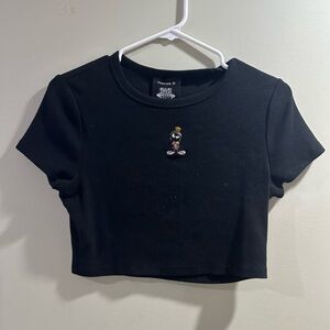 Black space jam cropped t-shirt